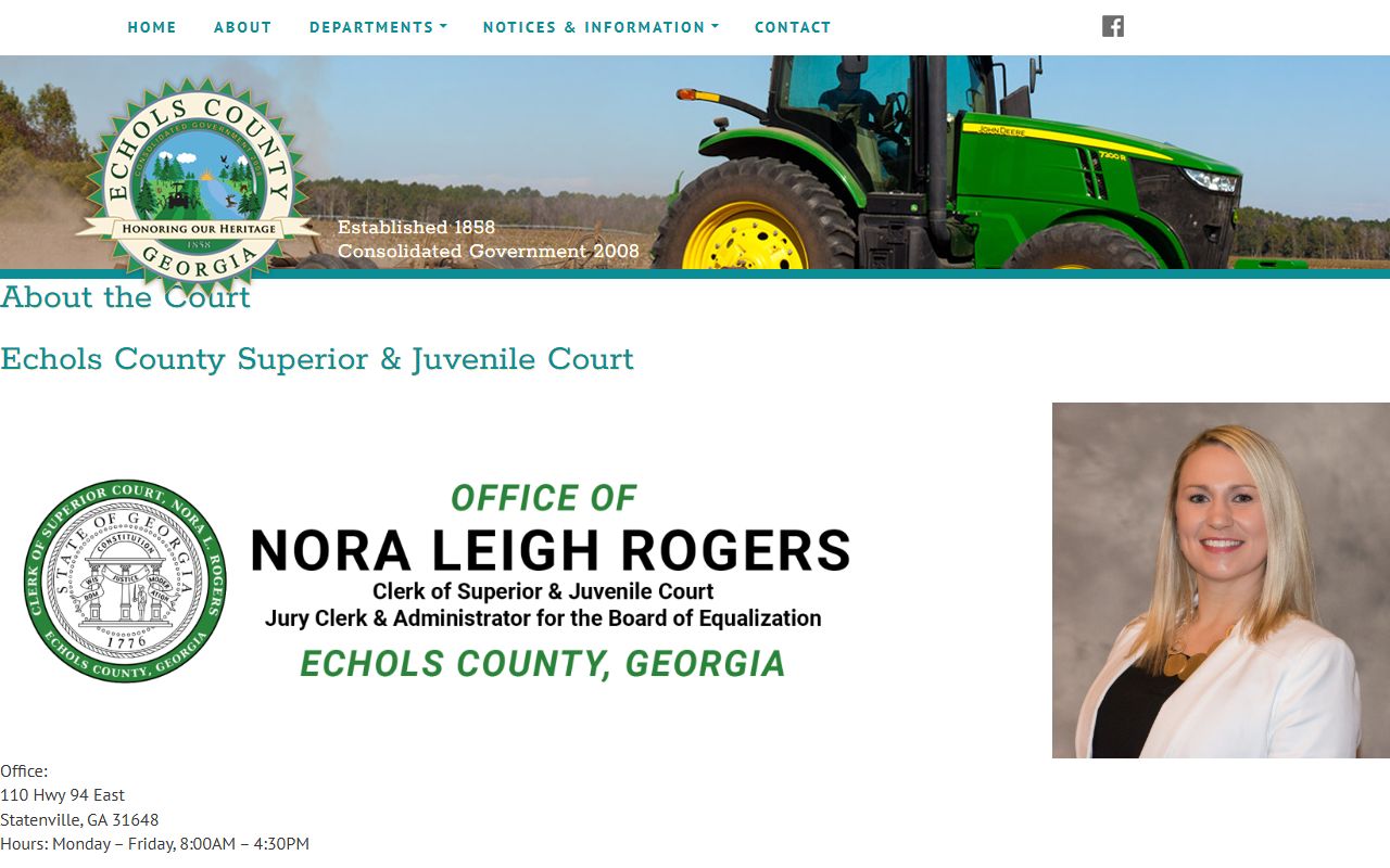 Echols County Clerk of Superior Court Superior and Juvenile Court office page