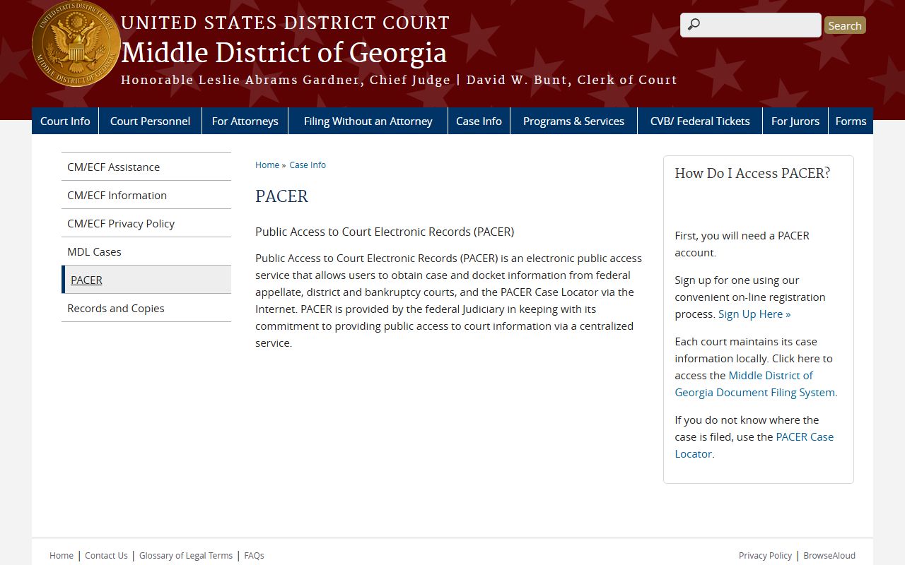 Echols County court dockets Middle District CM ECF case information