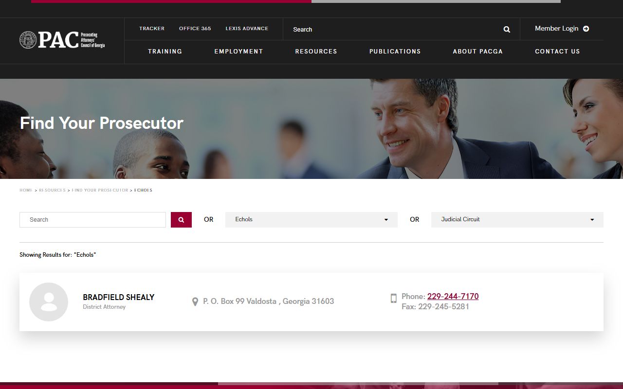 Echols County criminal court records prosecutor profile