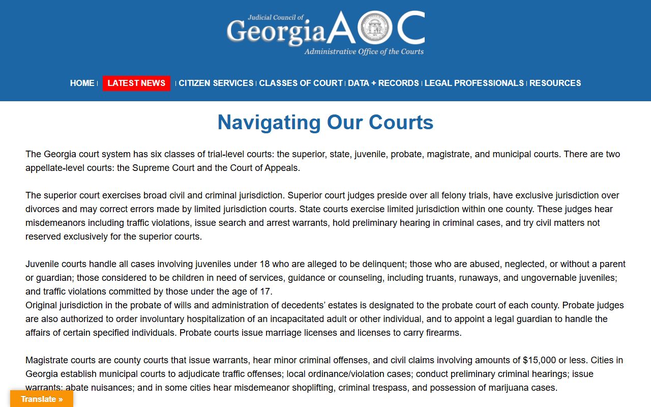 Echols County court records Georgia court structure guide