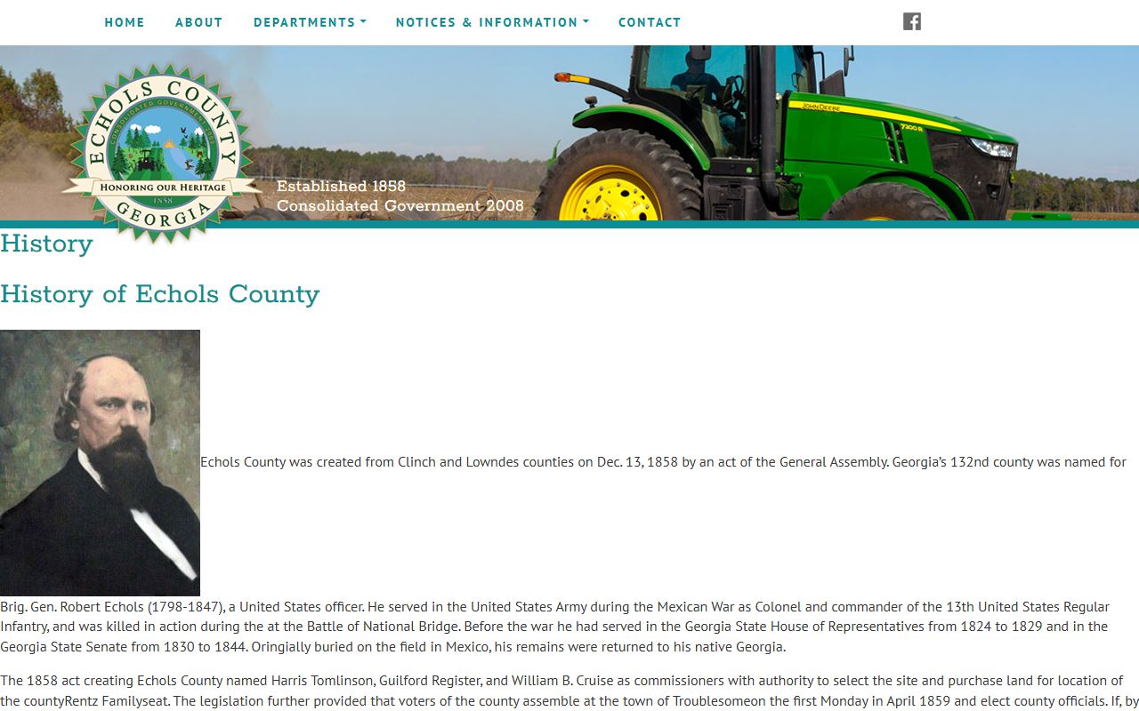 Echols County court records county history page