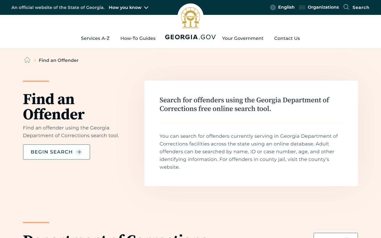Echols County inmate records Georgia.gov offender search guide