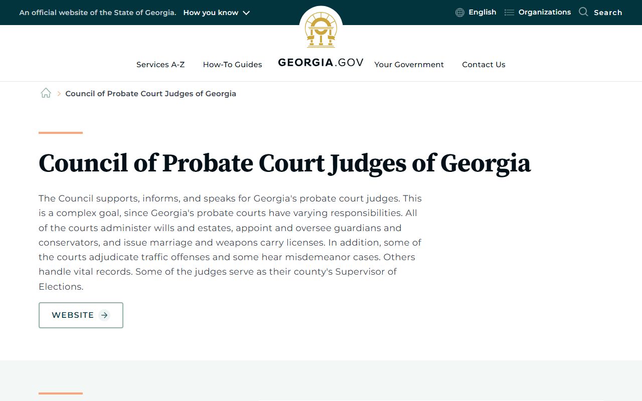 Echols County probate records Council of Probate Court Judges profile