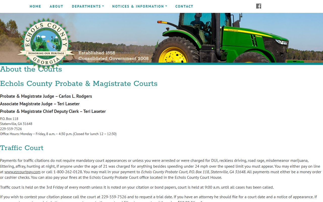 Echols County probate records Probate Magistrate details page