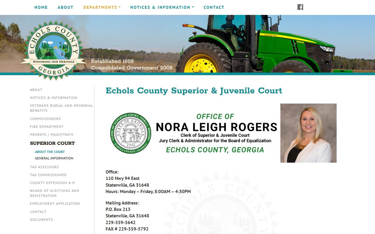 Echols County Superior Court county department page