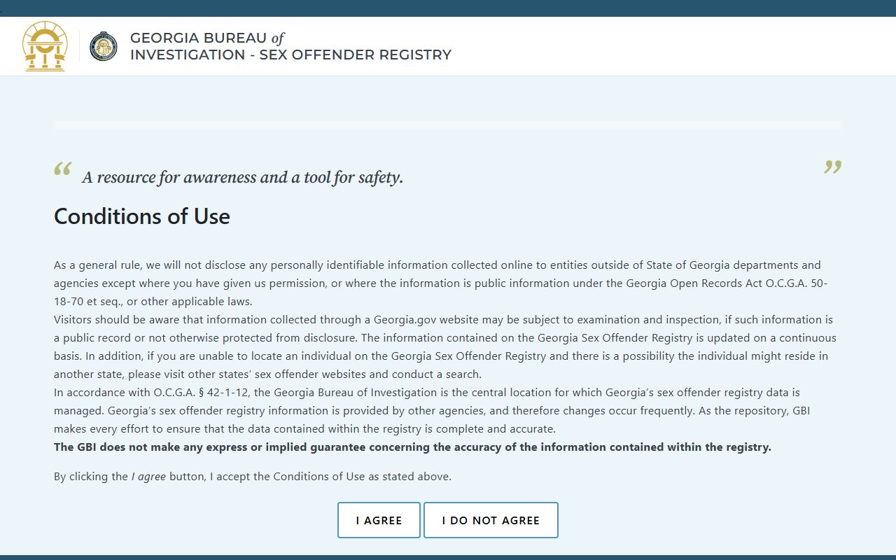Echols County warrant records GBI registry access